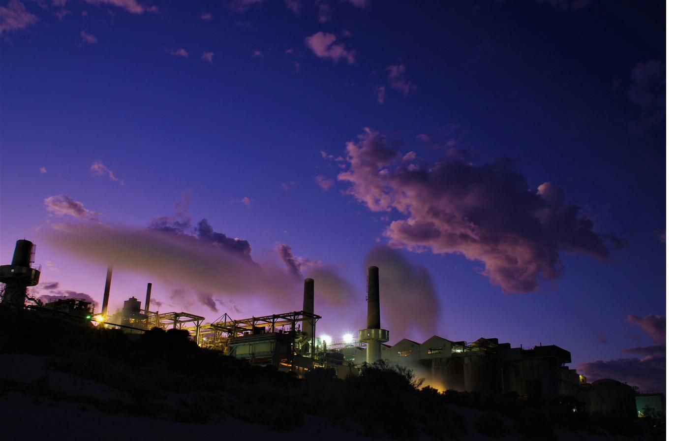 Industrial precinct at dusk